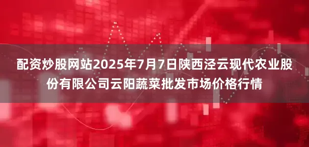 配资炒股网站2025年7月7日陕西泾云现代农业股份有限公司云阳蔬菜批发市场价格行情