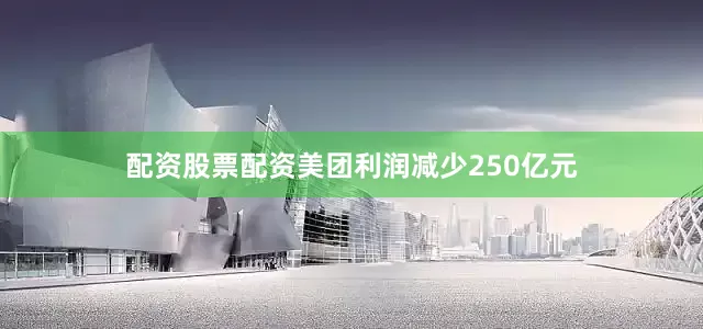 配资股票配资美团利润减少250亿元